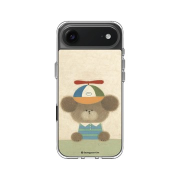 iPhone Air Clear Case（相機按鈕） 透明 - Seungyoun Kim - 戴風車帽的小狗