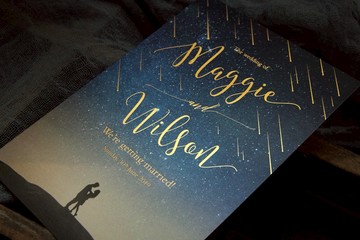 獨一無二喜帖星空流星雨邀請咭設計PP原創深藍色