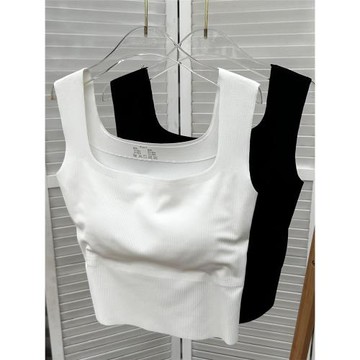 方領寬肩帶背心女2023夏季吊帶內搭外穿美背文胸一體顯瘦無痕內衣