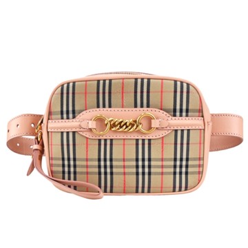 BURBERRY 巴寶莉  The Link 1983年 經典格紋多功能腰包(卡其/粉)