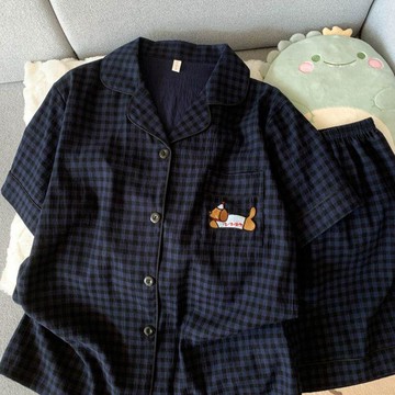 7462 名資深買家🥺網紅ins風卡通小狗睡衣女夏季雲朵棉短袖短褲學生套裝家居服夏天SAXG