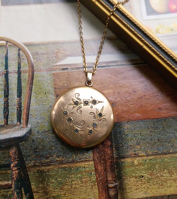 【美國西洋古董飾品】S.K. Merrill  1910年代 老式 locket  項鍊