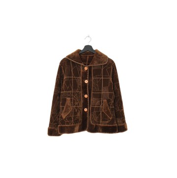 Back to Green:: 冬季外套 摩卡色 絨毛舒適 cn-12 vintage