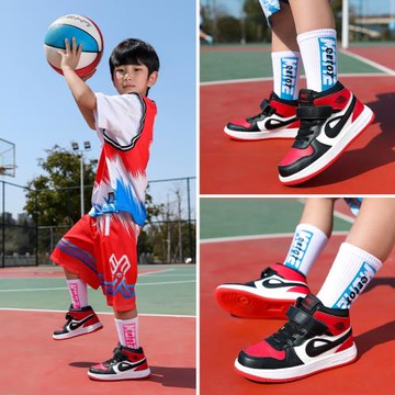 跨境高幫童鞋兒童板鞋學生運動鞋男女休閑鞋大童鞋運動鞋訓練鞋