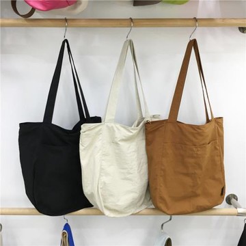 小臟柜 日系休閑輕便帆布包學生上課托特包大容量通勤單肩女包包