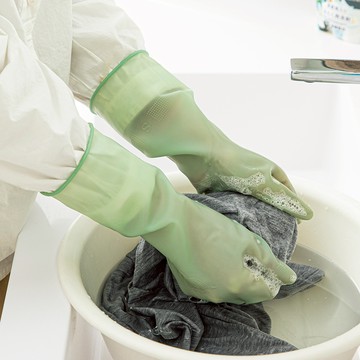 日本 霜山 家用多用途防水乳膠手套-3入-多款可選 - (M)粉