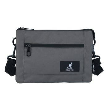 KANGOL 側背包 深灰 三層 扁包 斜背包 小包包 6625170310