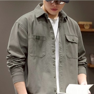 【M世代】復古工裝風長袖襯衫 男女情侶款 休閒薄外套 日系男襯衫 寬鬆百搭 休閒學院風 BSAY222