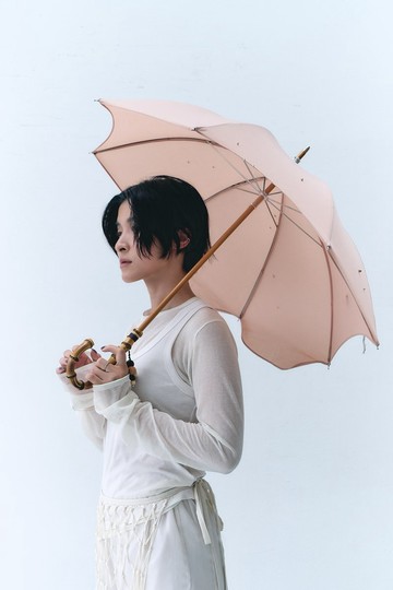 eau 木珠晴雨兩用遮陽傘 尼龍材質 日本手工製作 輕量設計 裸粉色