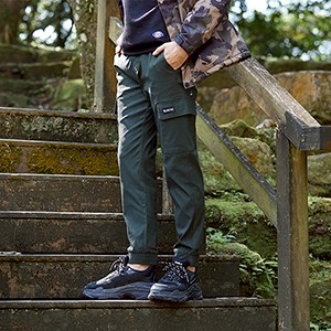 彈力斜紋口袋工作束腳褲