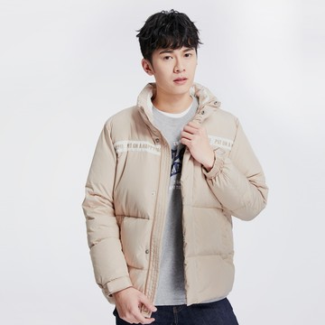 幸福美好撞色羽絨外套(卡其)-男