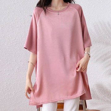 麗質達人 - 8084粉色長版上衣-LY