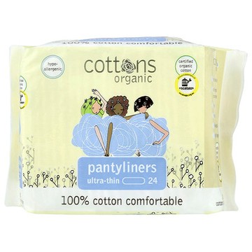 Cottons, 全舒適棉，護墊，超薄，24 片