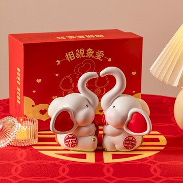 【COZY PLUS+】相親象愛二入組婚慶擺件禮盒#CP0151  求婚 訂婚 結婚 喜慶結婚禮品 新婚禮物 居家擺件 禮物