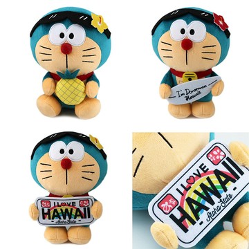新品黑皮Kitty叮噹貓公仔哆啦a夢毛絨玩具菠蘿機器貓卡通玩偶