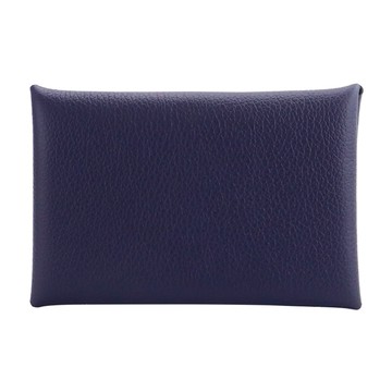 Hermes 愛馬仕經典Calvi系列釦式名片/卡夾(2Z午夜藍)