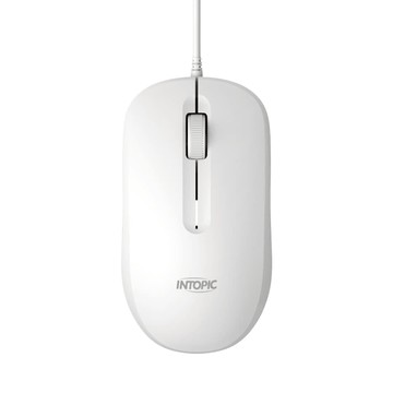 INTOPIC 光學有線靜音滑鼠 白色 MS-Q107-W 辦公室適用
