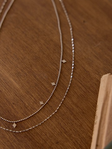 菱形墜飾雙層項鍊