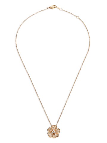 LEO PIZZO - 18kt rose gold Flora diamond necklace - women - Diamond/18kt Rose Gold - One Size - Pink
