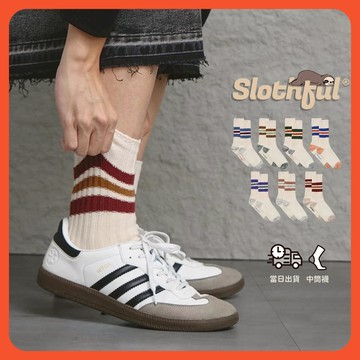 【SLOTHFUL®】條紋襪 堆堆襪 厚襪子 學生襪 滑板襪 運動襪 中筒襪 中長襪 高筒襪 黑襪 白襪 男襪 棉襪 襪