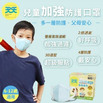【天天】 兒童防護加強醫療級立體口罩 (藍色) 40入/盒