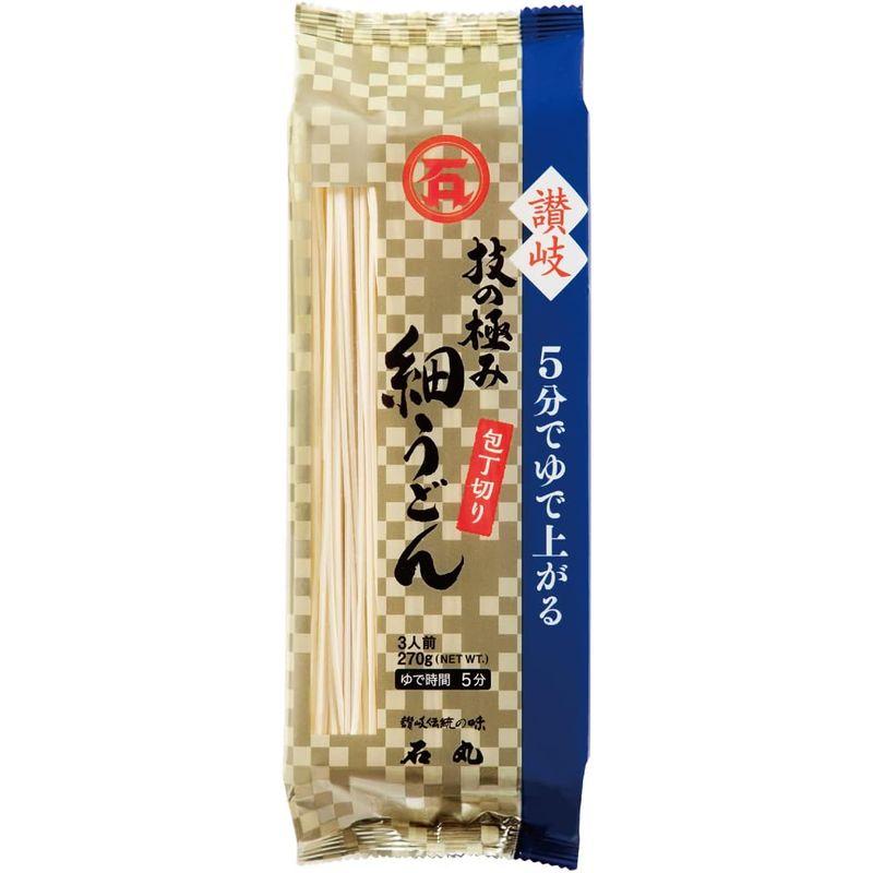 石丸製麺 技の極み 讃岐細うどん包丁切り 270g ×6袋