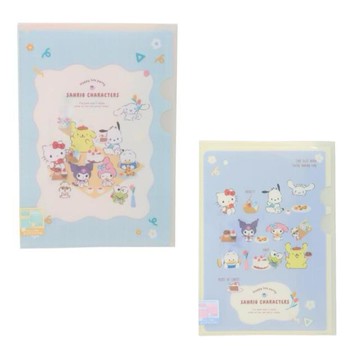 小禮堂 Sanrio 三麗鷗 大集合 A4橫式口袋/L夾 兩用文件夾 (閒聊浮水印)