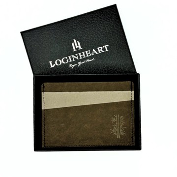 LOGINHEART｜開運竹_內斂咖灰 全防護屏蔽感應卡夾 名片夾 5卡層皆受屏蔽 防盜刷 防消磁 台灣製造