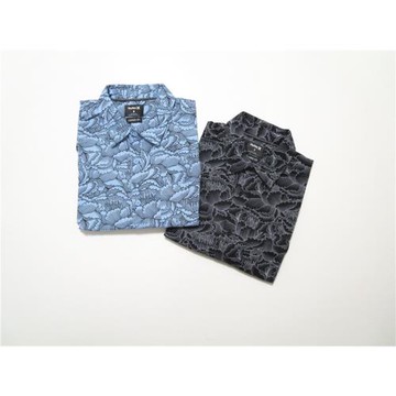 美式街頭潮牌沖浪復古大花薄款夏季沙灘休閑度假短袖襯衣男士襯衫