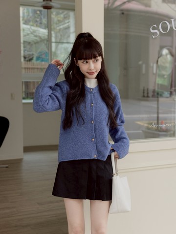 混織毛圈木質釦針織衫