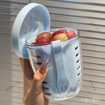 🎇免運特價✨水果盃早餐沙拉盃帶叉子便攜式瀝水雙層外帶野餐盒密封沙拉水果盃#免運
