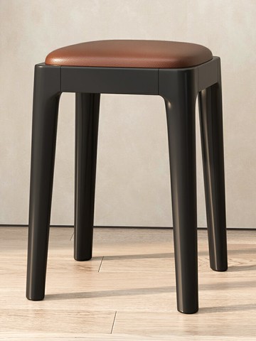 實木餐椅 實木凳 餐桌凳子 實木凳子家用小板凳網紅圓凳可疊放餐椅方凳矮凳簡約椅子換鞋凳『cyd24877』