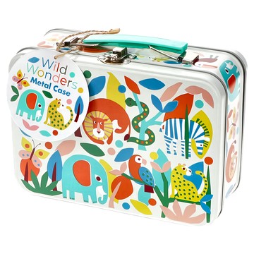 Rex LONDON 手提式文具專用鐵盒/家庭置物盒 不鏽鋼 3歲以上 19 x 8 x 13.5cm  森林樂園  1個