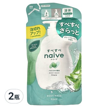 KRACIE 娜艾菩 沐浴乳補充包 水潤蘆薈 360ml 溫和潔淨 保濕不黏膩  2件