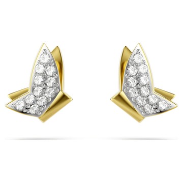 Idyllia Lilia 耳釘, 蝴蝶, 白色, 鍍金色色調