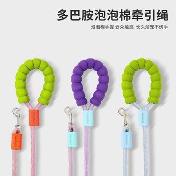 💥臺灣有貨🌈免運!💥寵物狗狗牽引繩不勒手多巴胺彩色尼龍遛狗繩子結實防爆衝遛狗鏈子