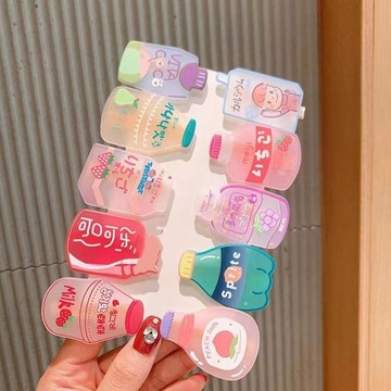 熱銷新品大號磨砂奶茶飲料發夾可愛學生小發卡少女心甜美鴨嘴夾
