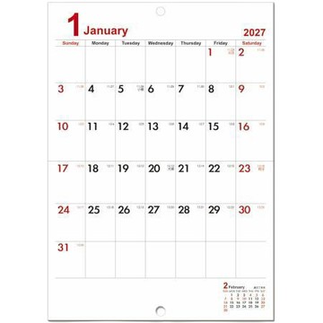 晴天Sonnig2027年25K可掛式月曆/SCC23059E