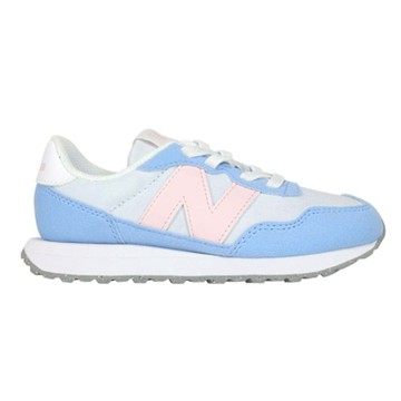 NEWBALANCE 男女中童休閒運動鞋-WIDE-237系列 寬楦 復古 慢跑 PH237ME 馬卡龍藍粉