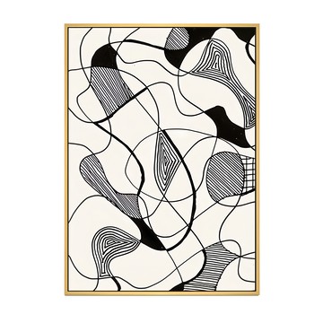 自由狂想曲I 線條裝飾畫  42 x 59.4cm  木色