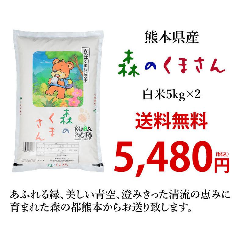 森のくまさん 米 送料無料 10kg 令和5年産 新米 熊本県産 白米 お米 こめ 新米 ひのひかり こしひかり