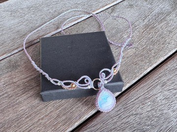 20260122 Macrame 月亮石 編織 頸鍊