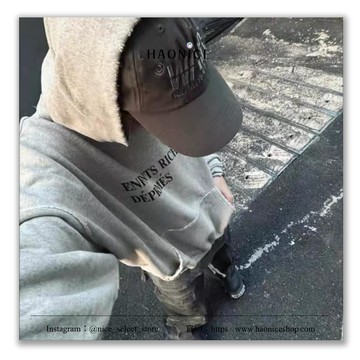 【NICE 歐美日韓代購】長袖 帽T ERD憂鬱的富二代字母印花Vintage重磅水洗做舊帽T