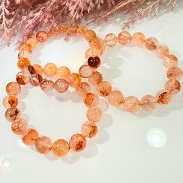 💕 𝓒. 𝓣 晶寶💕芬達膠花水晶 紅膠花水晶 紅膠花 手鏈 手串