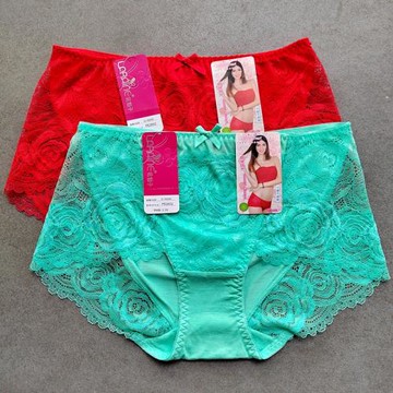 彩田內褲女 花仙子正品PE2652蕾絲邊中腰平腳女莫代爾棉性感火辣