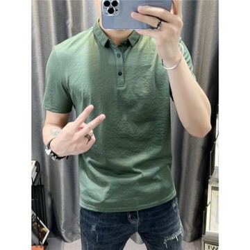 夏季天絲棉麻polo衫男冰感薄款青年翻領麻料休閑百搭潮流短袖t恤
