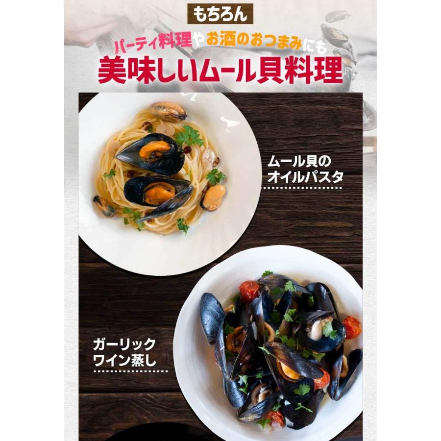 ムール貝 ボイル Ｍサイズ ５００ｇ×２袋 （約８０〜１２０粒）冷凍 送料無料