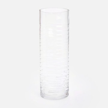 伊登透明玻璃花器40cm 圓柱線條