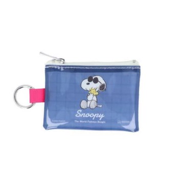 小禮堂 Snoopy 史努比 PVC透明收納袋附扣 (墨鏡款)