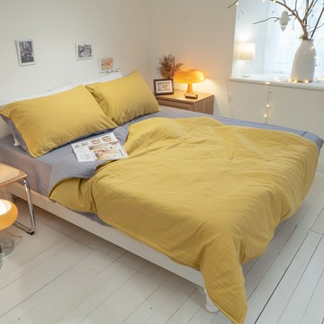 焙茶乳酪【二層紗】100%純棉 床包/兩用被 台灣製 棉床本舖